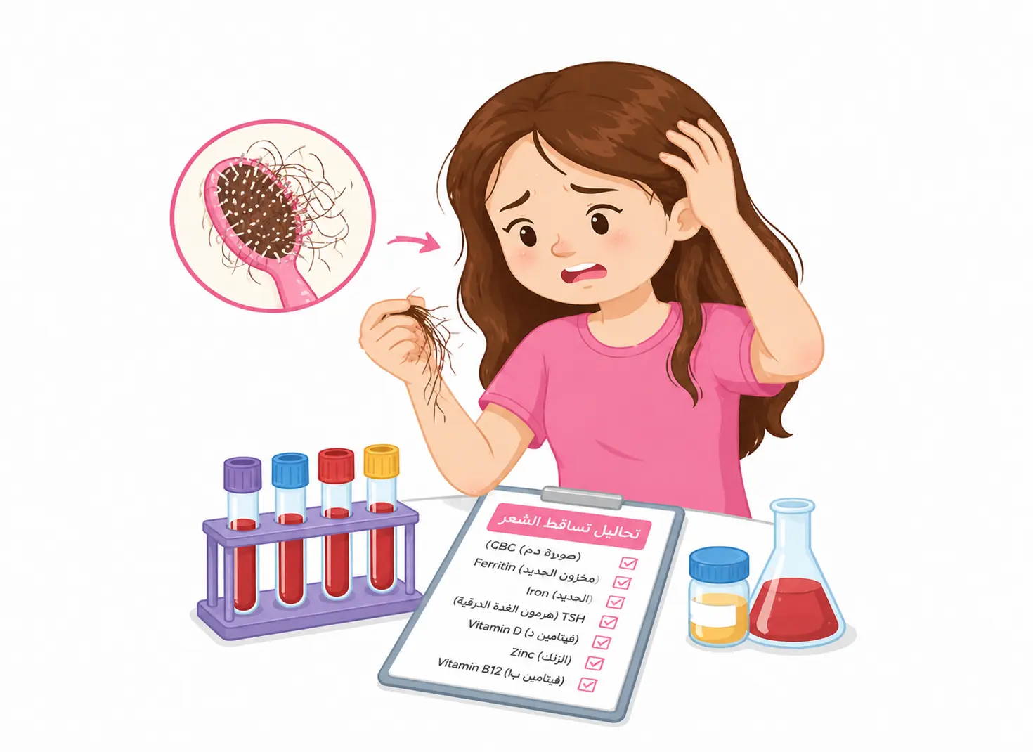 تحاليل تساقط الشعر عند النساء